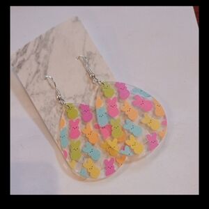 ♥️D🐰Individually $10 Or Bundle 5/$20 Easter Transparent Teardrop Bunny Earring